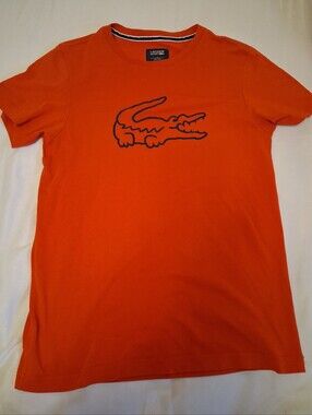 LACOSTE MEN'S ULTRA DRY ORANGE SHORT SLEEVE CREWNECK TEE